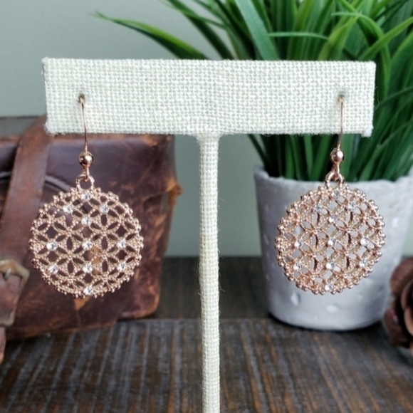 Jewelry - Rose Gold Mandala Earrings